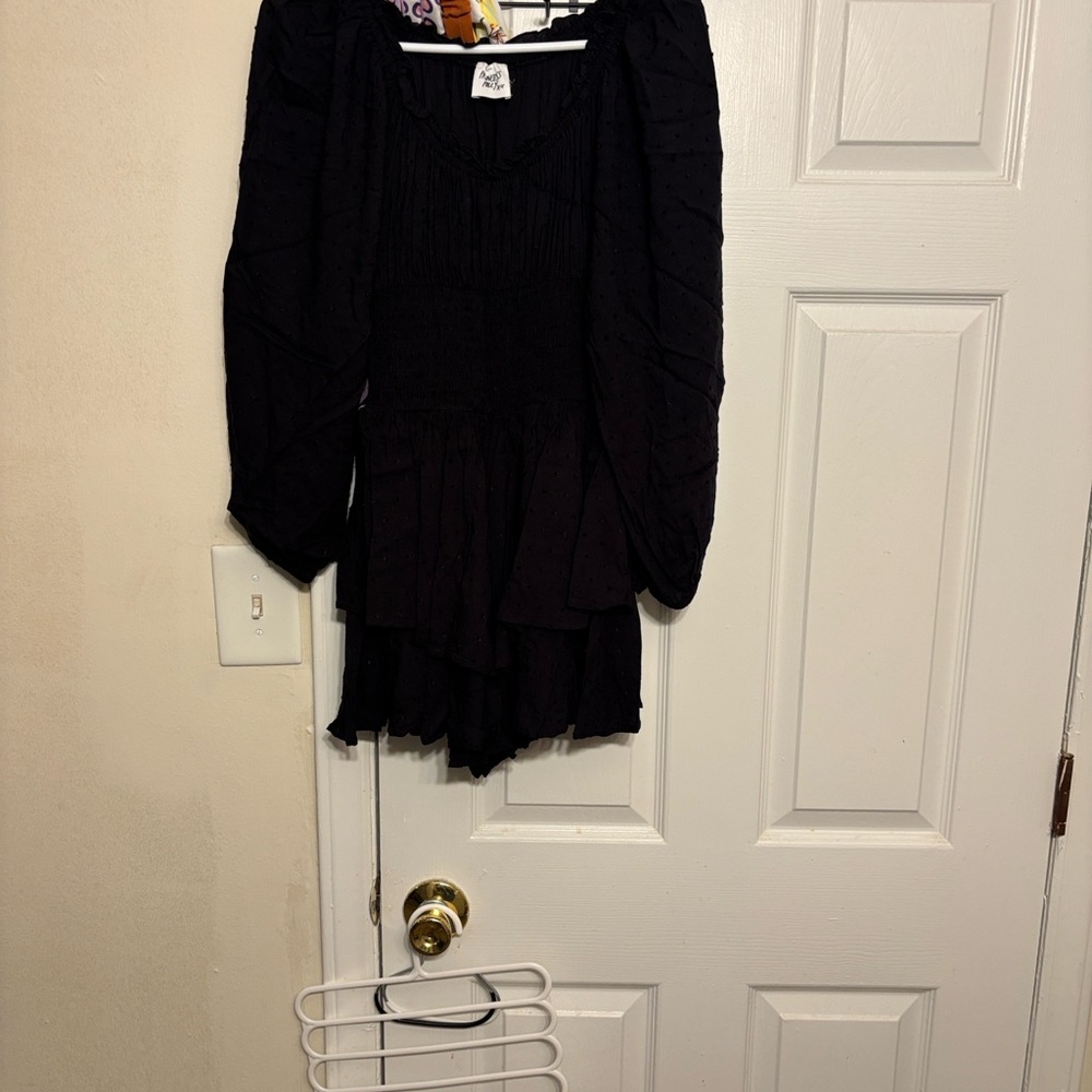Princess Polly Charcoal Textured Blouse